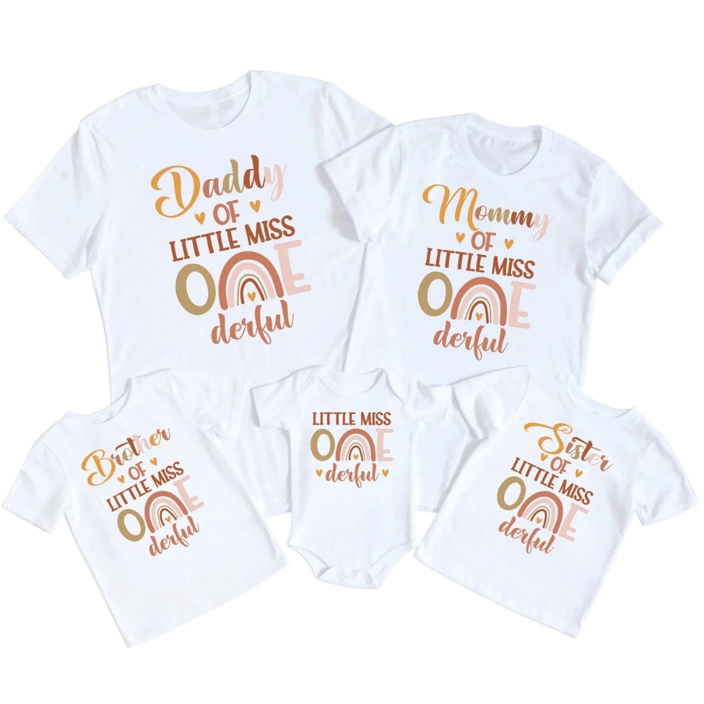 Little Miss Onederful Personalized Matching 1st Birthday T Shirts, Custom First Birthday Family Matching Shirts ET0282