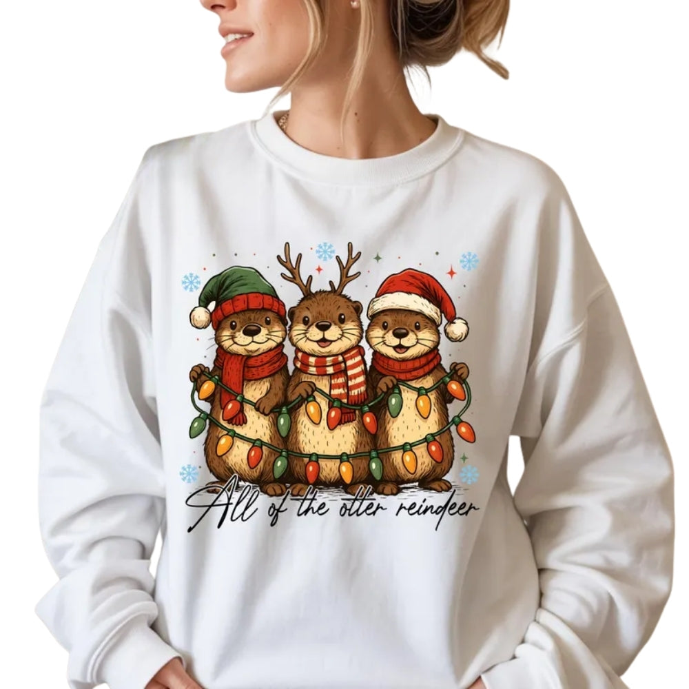 All Of The Otter Reindeer Christmas Sweatshirt, Xmas Otters Sweatshirt 2D0617