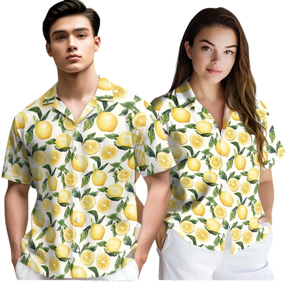 Yellow Lemon Hawaiian Shirt Men And Women, Lemon Citrus Hawaiian Shirts HE0215