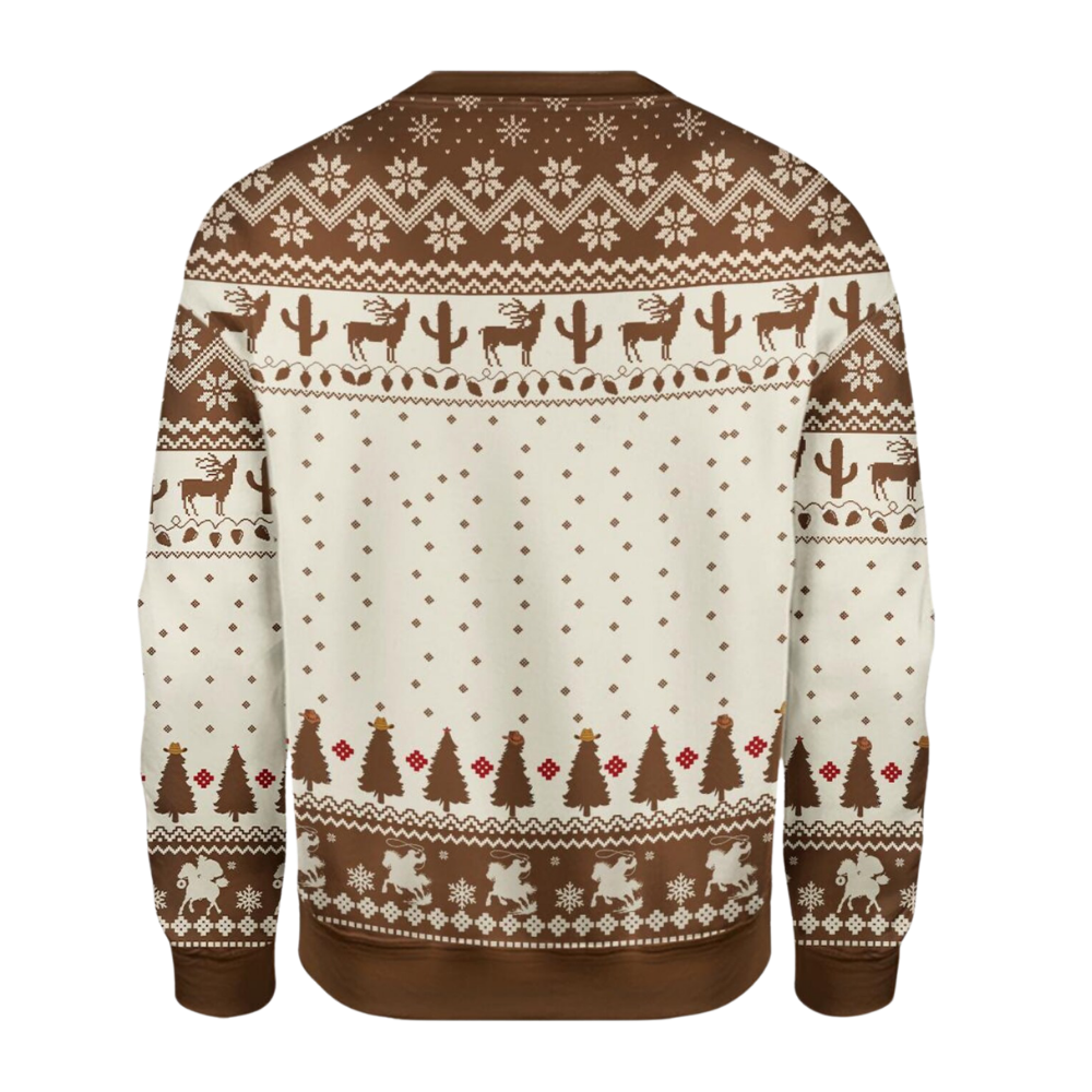 North Pole Rodeo Santa Ugly Christmas Sweatshirt 3D Printed, Western Christmas Sweatshirt For Men 2D1135