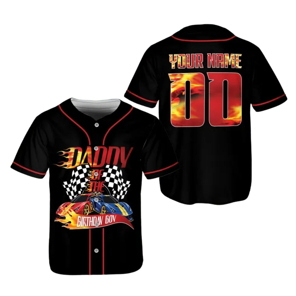 Personalized Racing Car Matching Family Baseball Jersey, Custom Birthday Family Baseball Shirts ET0706