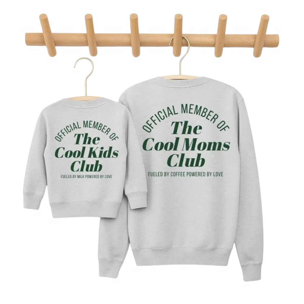 The Cool Moms Club Matching Mommy And Me Sweatshirt, Mother And Baby Sweatshirt Matching ET1668