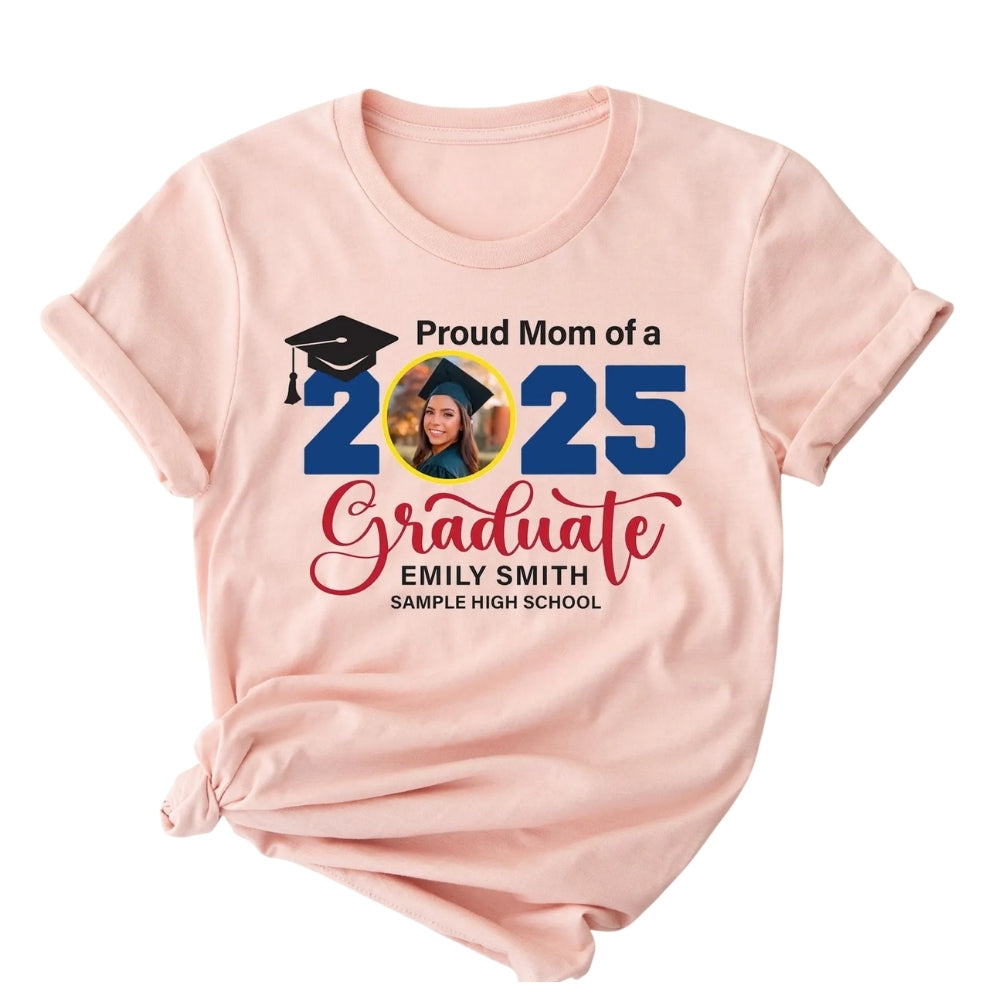 Proud Of Graduation Custom Photo Matching Family T Shirts, Custom Graduation Matching Shirts For Family ET0426
