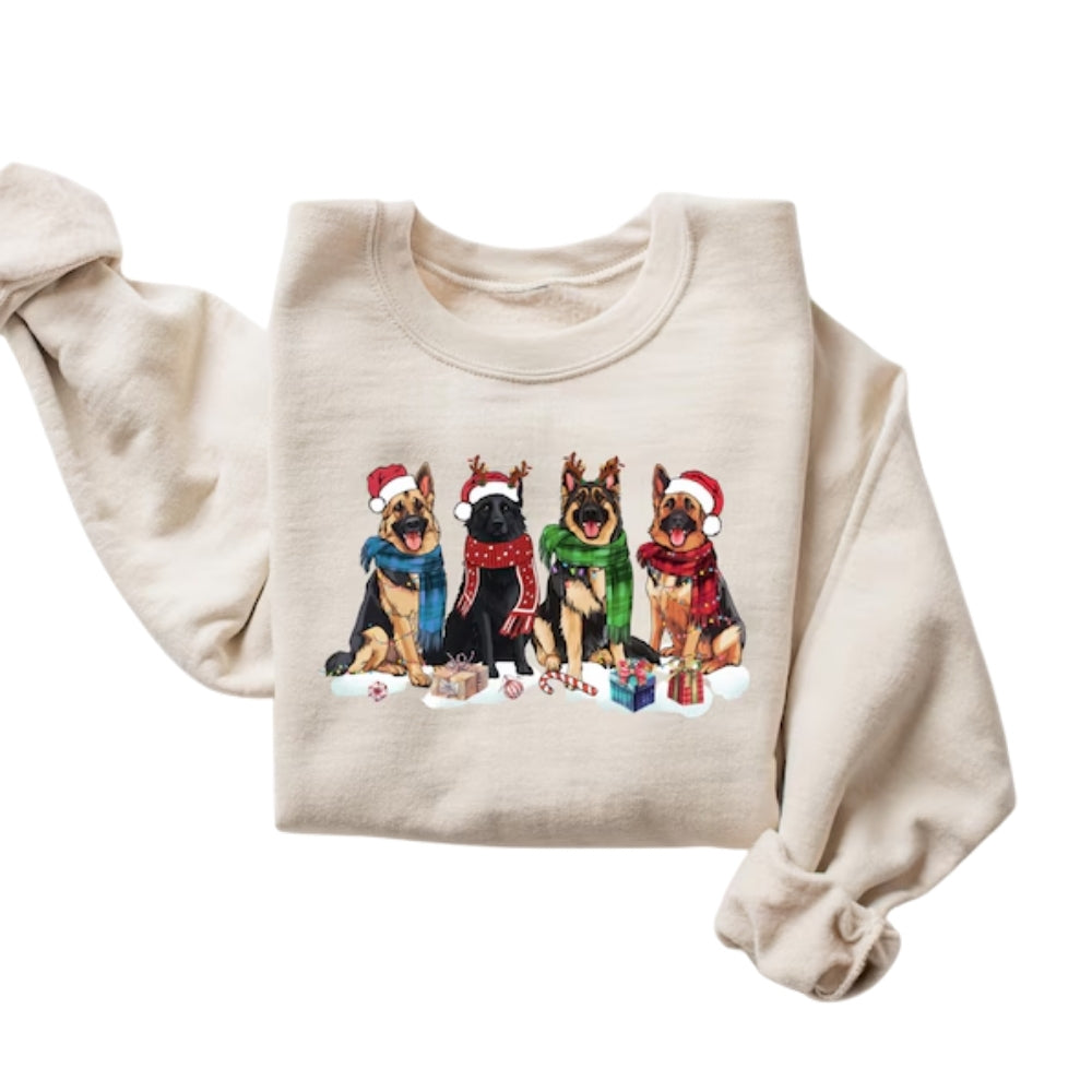 German Shepherd Christmas Sweatshirt Womens, Christmas Dog Lover Sweatshirt 2D0620
