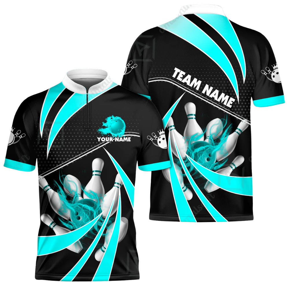 Custom Flame Purple And White Bowling Men Jersey, Custom Flame Bowling Team Shirts BE0190 (Bản sao)Custom Team Purple Black Bowling Jersey For Men, Custom Bowling Shirts BZ0609