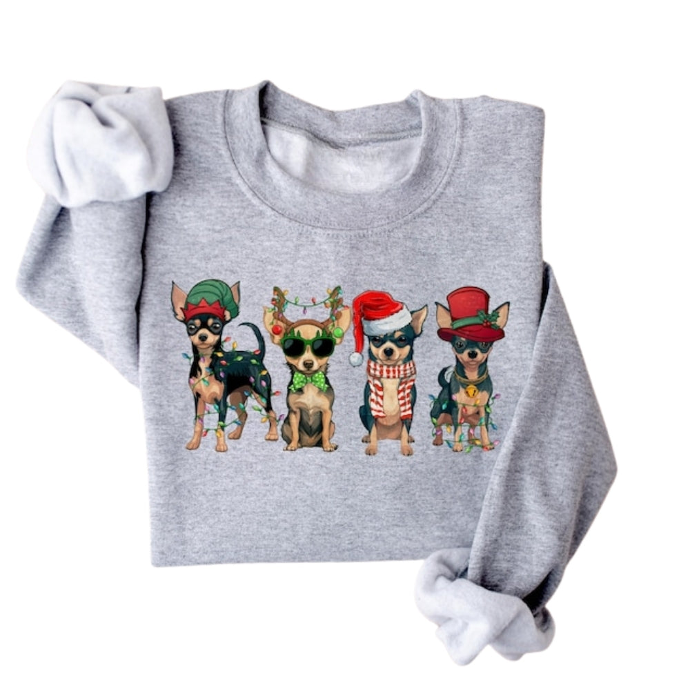 Chihuahua Christmas Sweatshirt, Christmas Dog Sweatshirt 2D0621