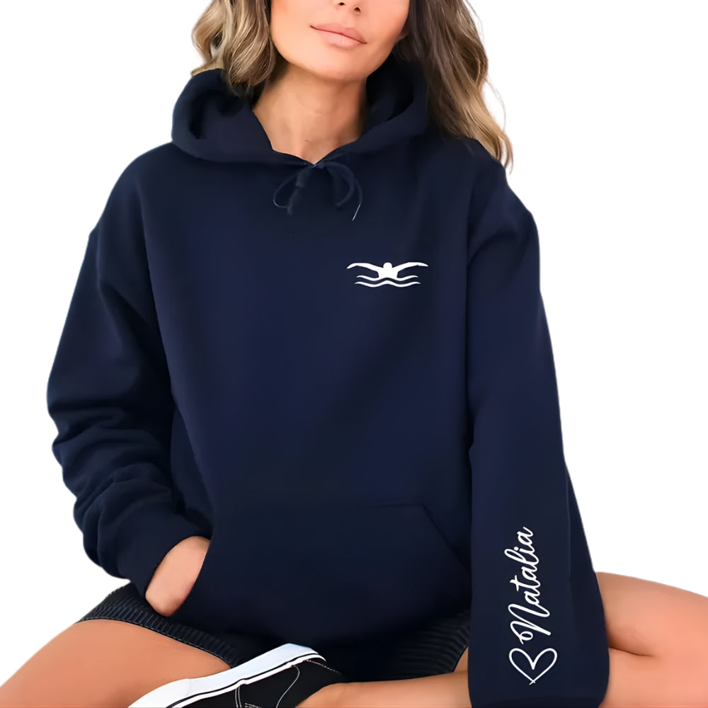 Custom Name Swimming Sweatshirt, Custom Swimmer Sweatshirt 2D0501