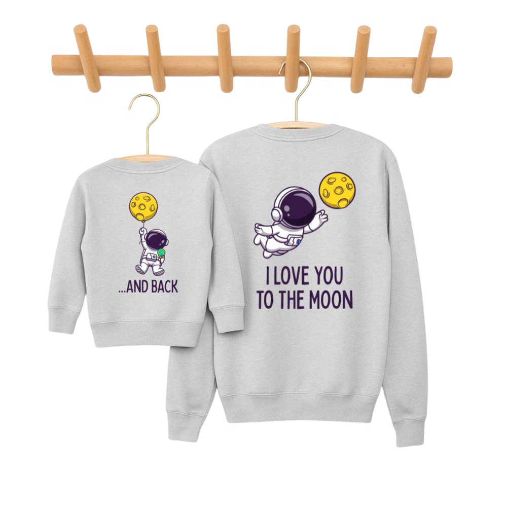 I Love You To The Moon And Back Astronaut Mommy And Me Matching Sweatshirt, Space Lover Sweatshirt For Mother Baby ET1671