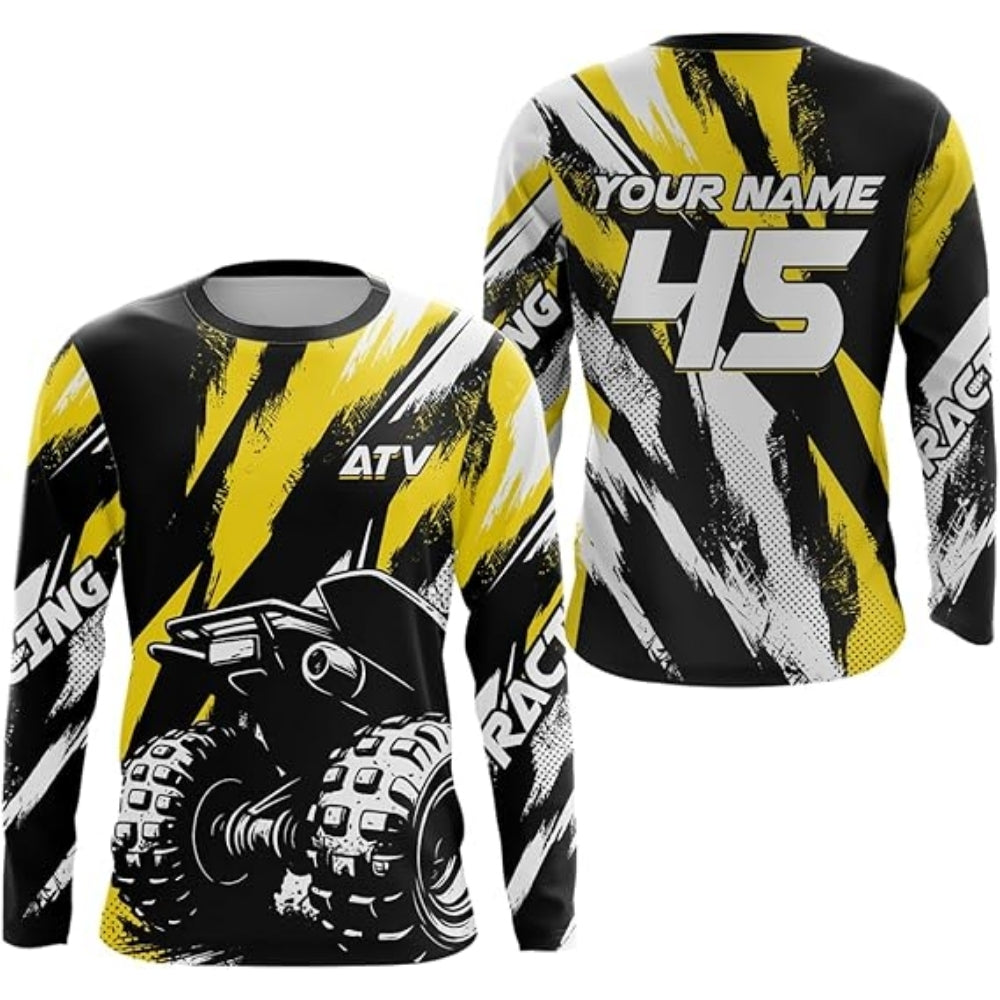 Custom Men's ATV Racing Blue Long Sleeve Jersey, Custom ATV Shirts MZ0018
