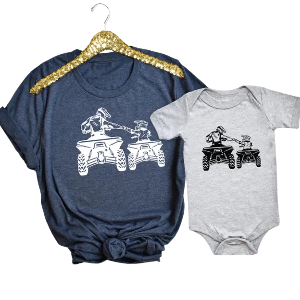 ATV Racing Dad And Son Matching T Shirt, ATV Car Matching Daddy Son Shirts ET0879