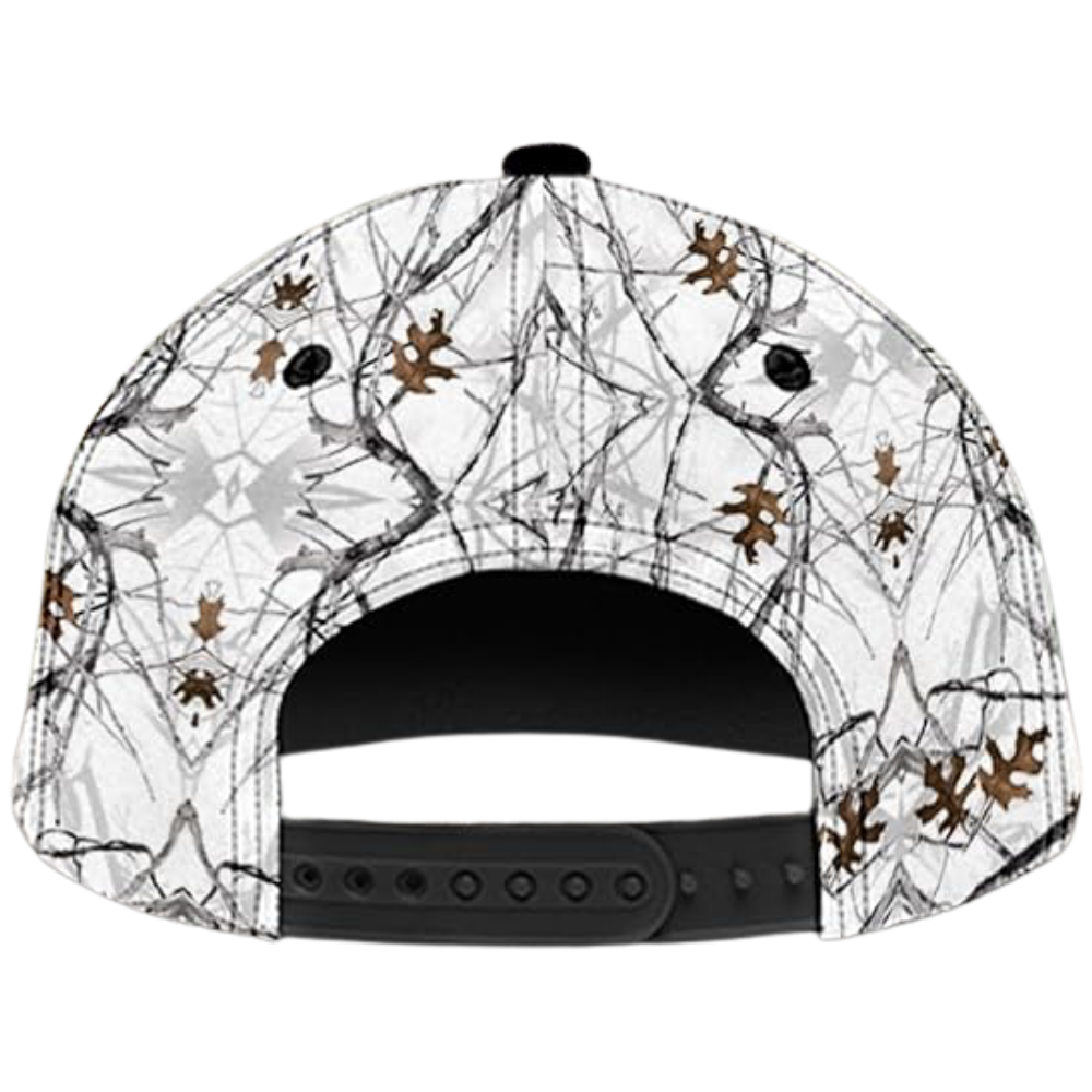 Custom Deer Camo Black And White Baseball Cap, Custom Deer Hunter Caps CP0524