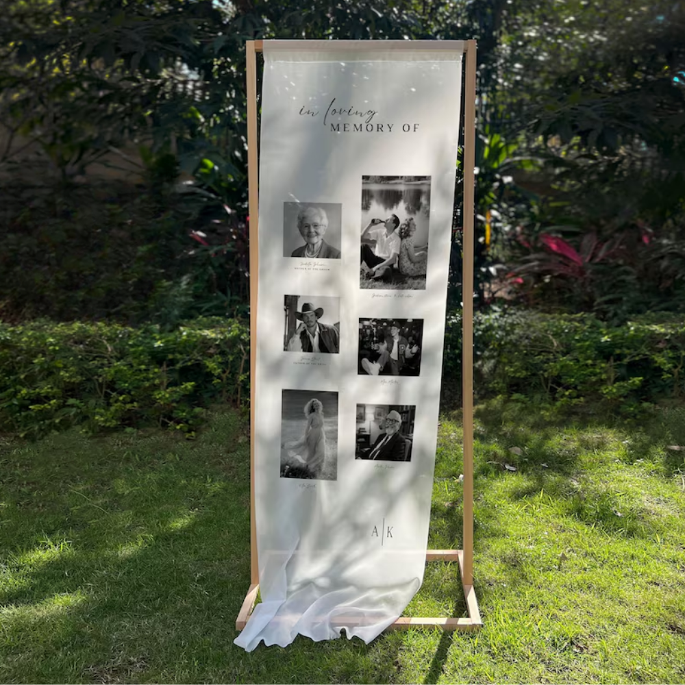 Custom Photo Wedding Memorial Fabric Sign, Custom Memorial Banner For Wedding WD0466