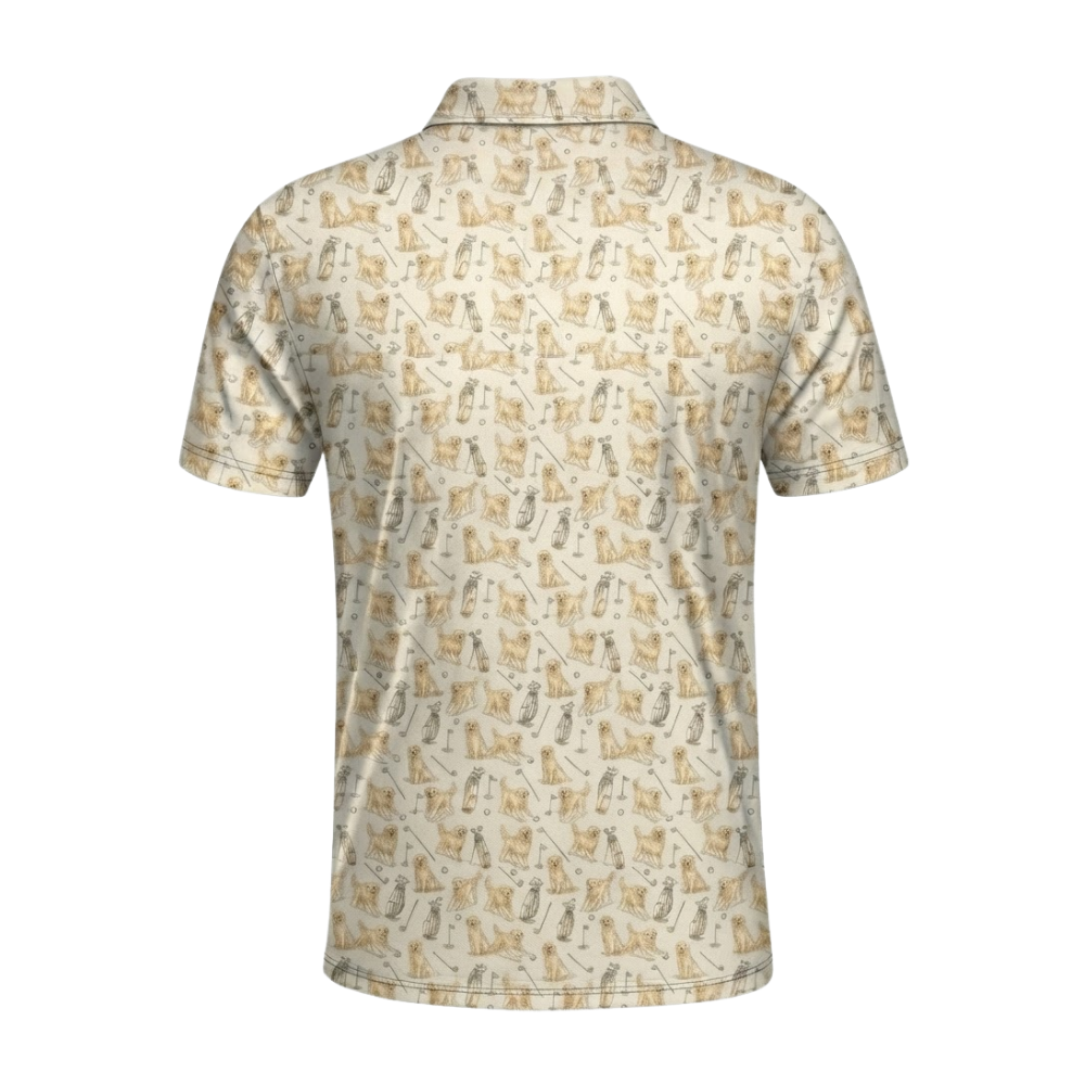 Vintage Golden Retriever Golf Polo Shirt For Men, Golden Retriever Golf Shirts GZ0381