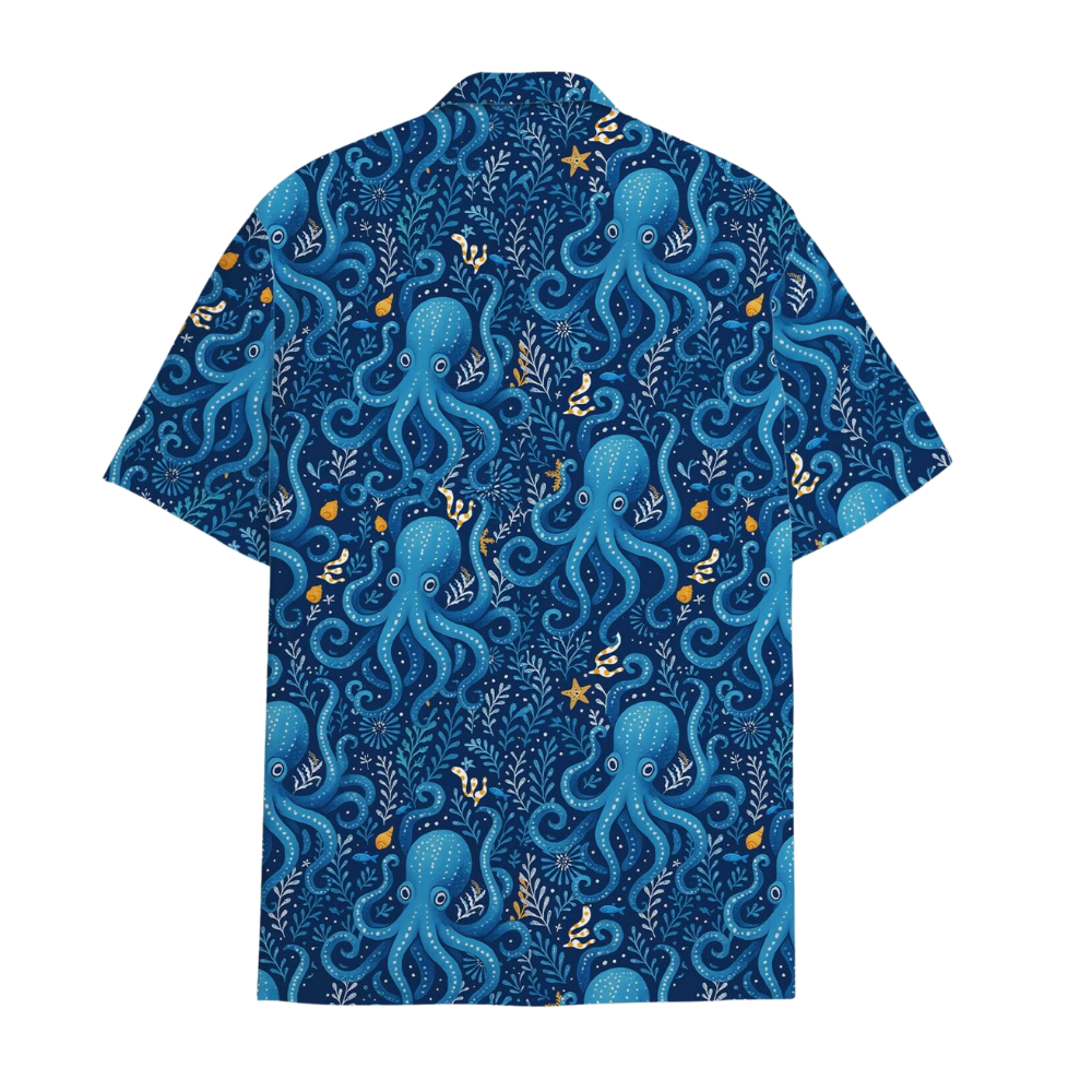 Octopus Blue Hawaiian Shirt Men Women, Octopus Hawaiian Shirts HE0350