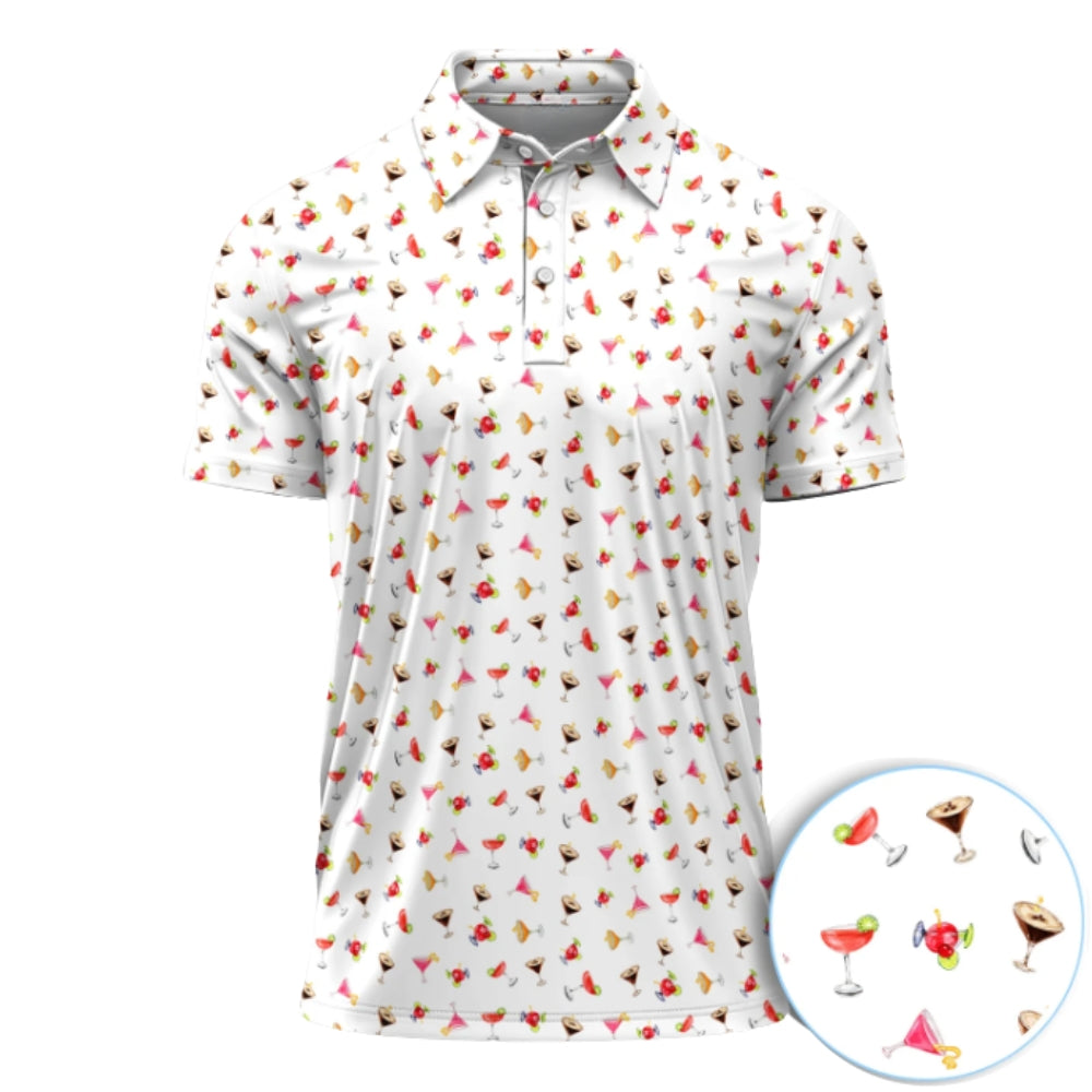 Men's Cocktail Golf Shirt, Cocktail Party Golf Shirts GZ0207