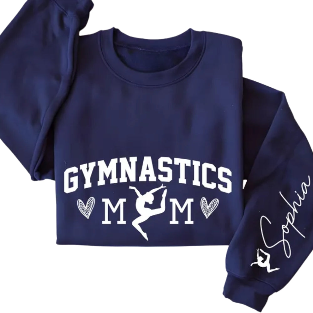 Custom Gymnastics Mom Sweatshirt, Custom Mom Sweatshirt For Gymnastics Lover 2D0389