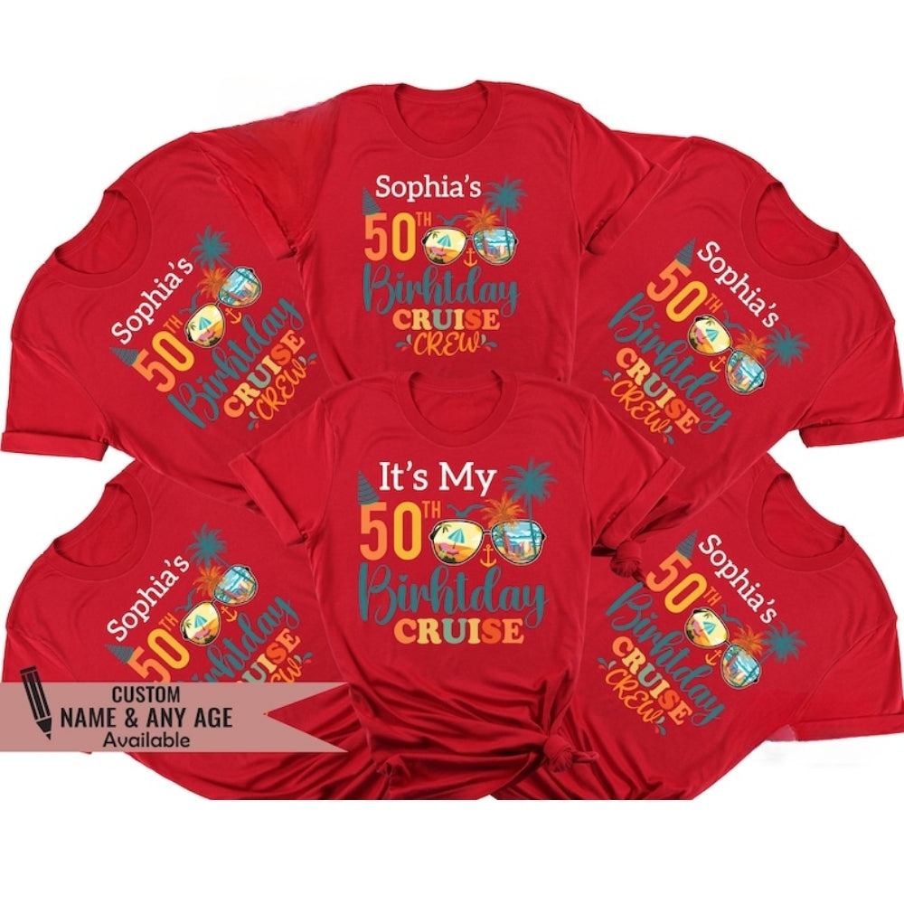 It's My 50th Birthday Cruise Custom Matching Family T Shirt, Custom Matching Family Cruise Shirts For 50th Birthday ET0289