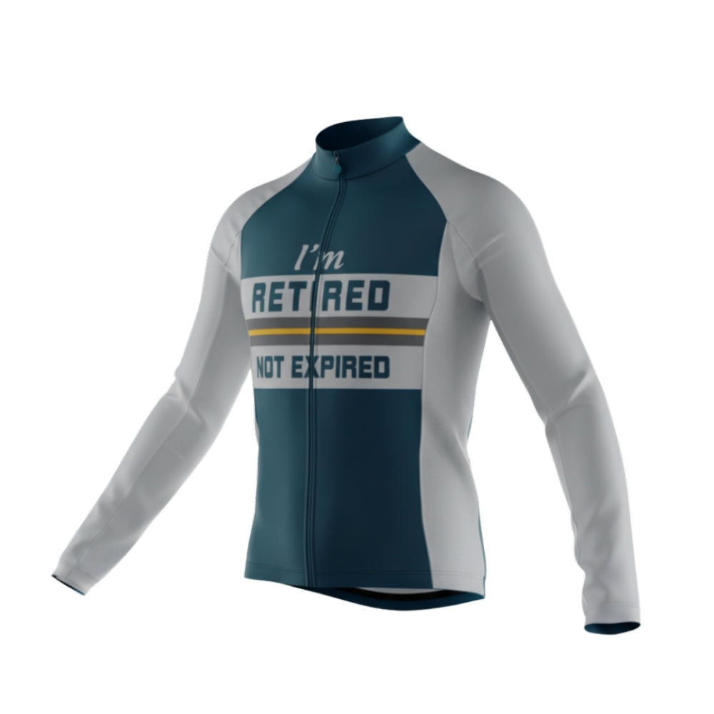 I'm Retired Not Expired Long Sleeve Cycling Jersey Mens, Funny Retrirement Cycling Jerseys CG0715