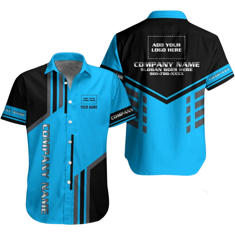 Personalized Company Workwear Hawaiian Shirt For Men Women, Custom Company Team Uniforms HE0378