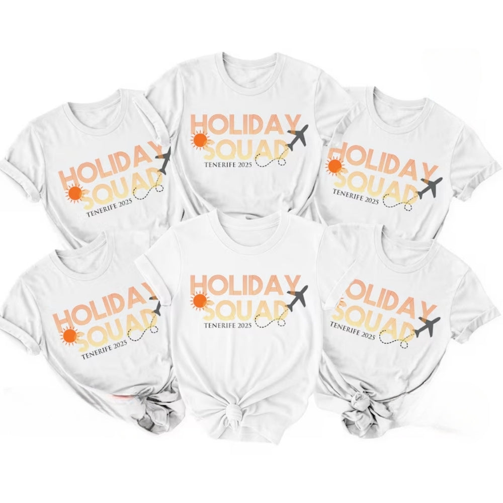 Holiday Squad Custom Matching Family T-Shirts, Custom Holiday Matching Shirts For Family ET0149