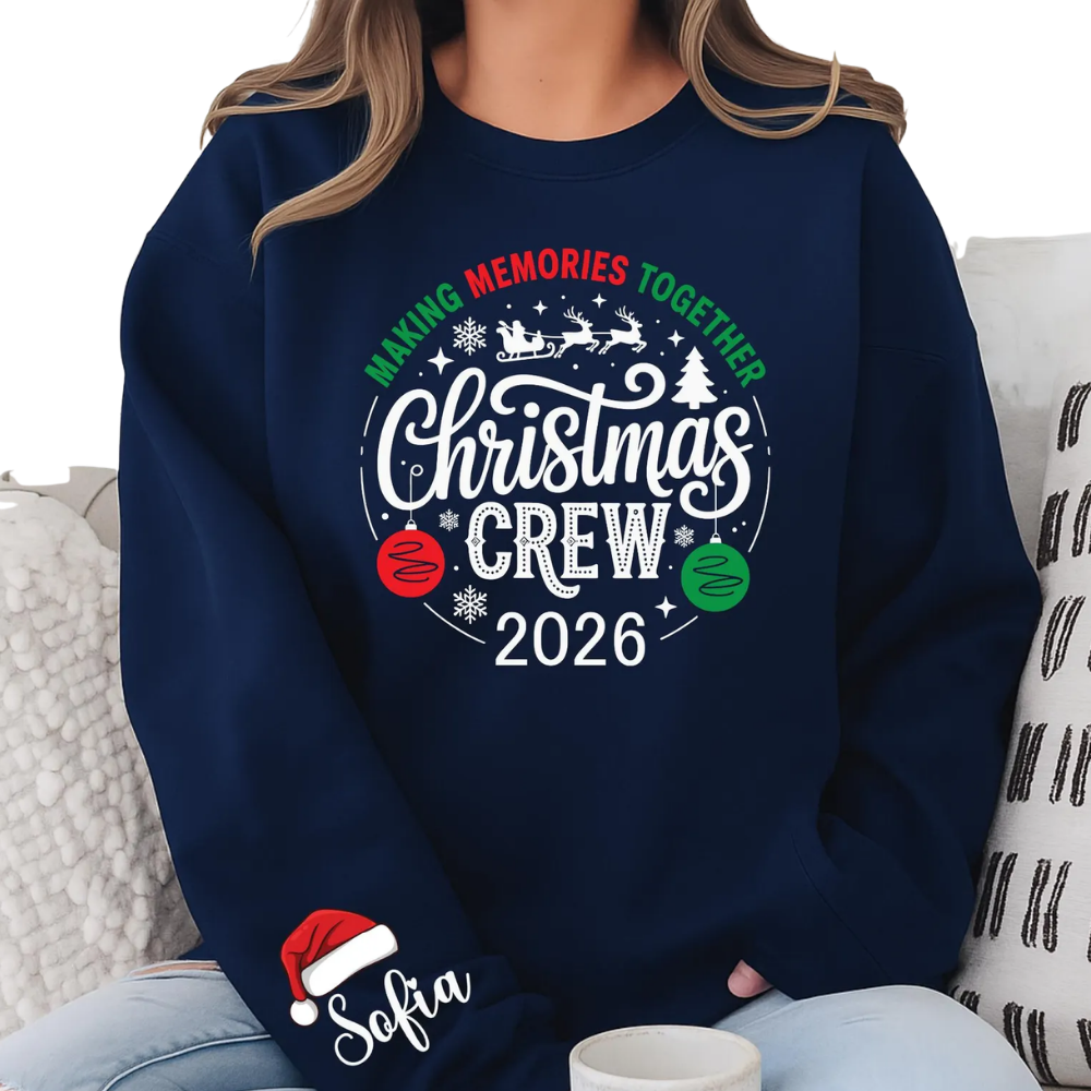 Personalized Christmas Crew Family Sweatshirt, Custom Family Christmas Matching Sweater ET1678
