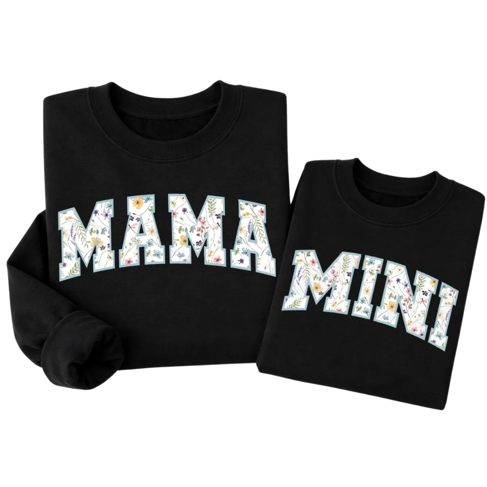 Wildflower Mama And Mini Matching Sweatshirt, Floral Mother Daughter Sweatshirts ET1375