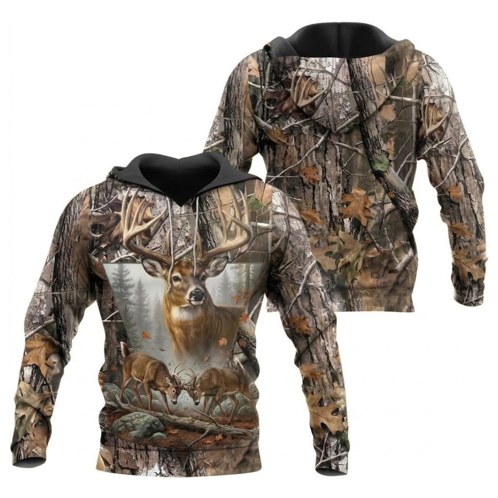 Deer Hunting Custom Camo Forest 3D Hoodie, Custom Hunting Lover Hoodie 2D1186