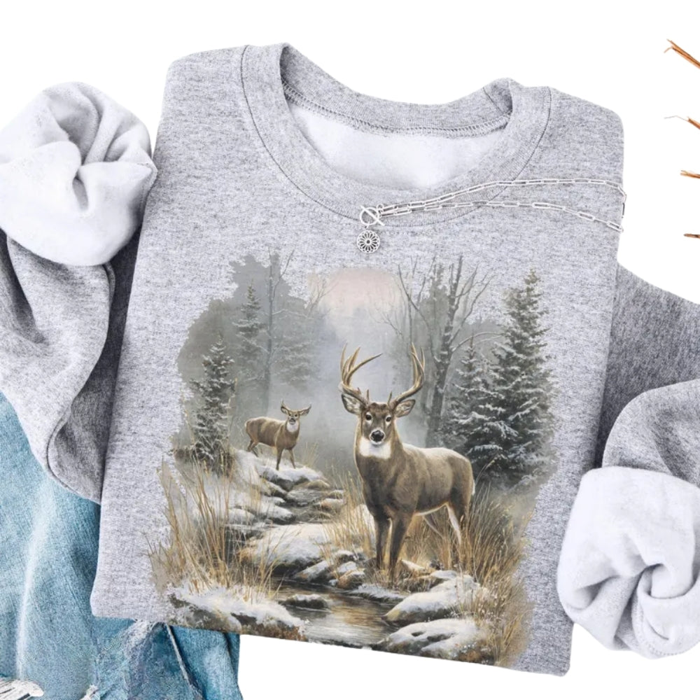 Deer Hunting Vintage Sweatshirt, Deer Sweatshirt For Hunting Lover 2D0947