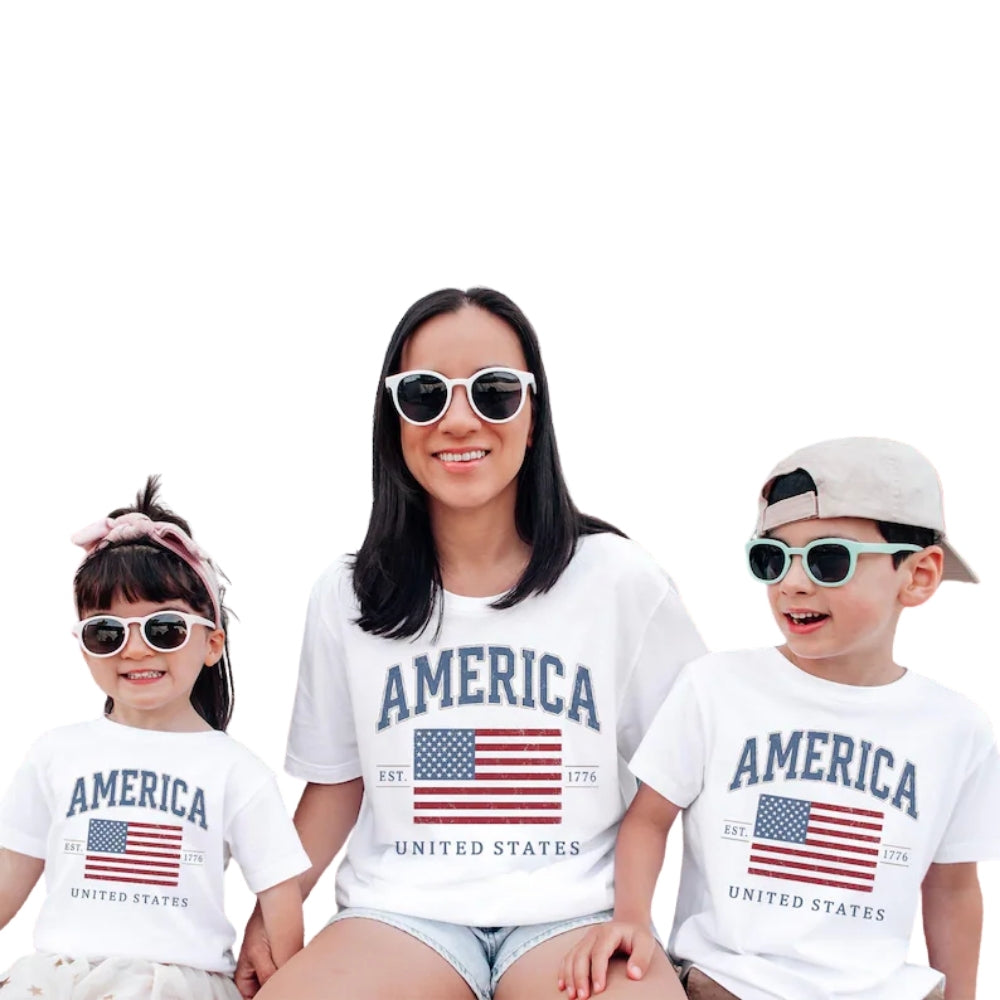 Ameica EST 1776 United States Matching Family T Shirt, Matching Family Patriotic Fourth Of July Shirts ET1086