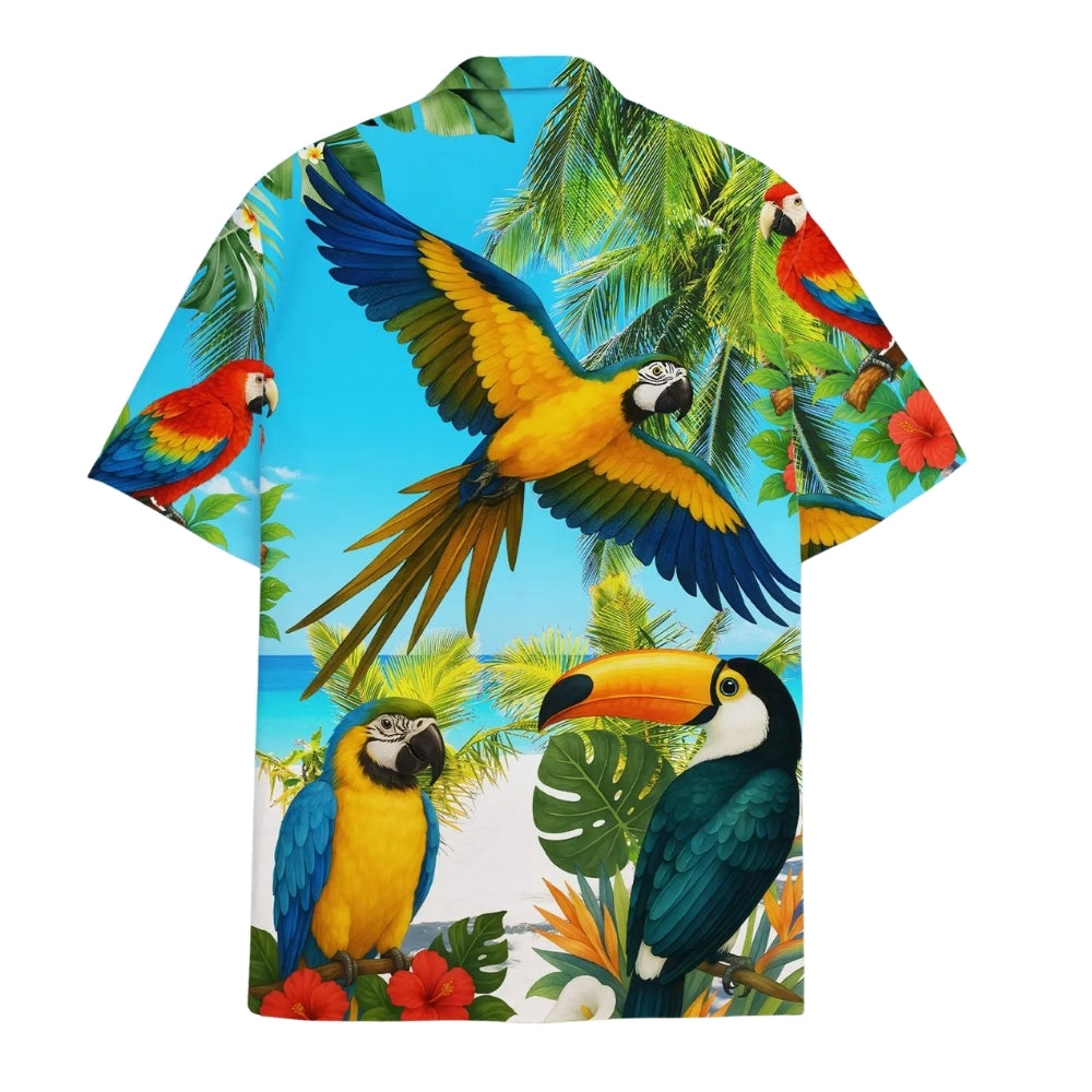 Tropical Parrot Hawaiian Shirt For Men Women, Parrot Hawaiian Shirts HE0072