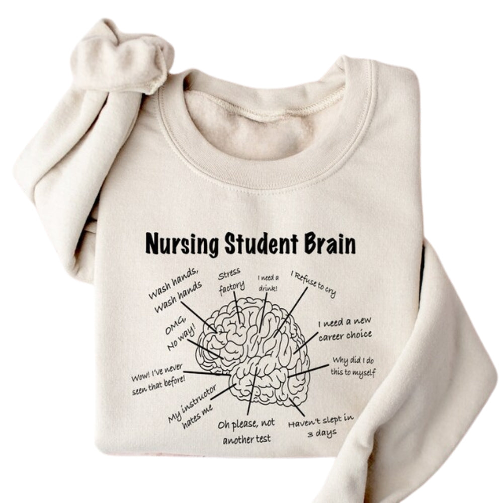 Nursing Student Brain Sweatshirt, Nurse Life Sweatshirt 2D0401