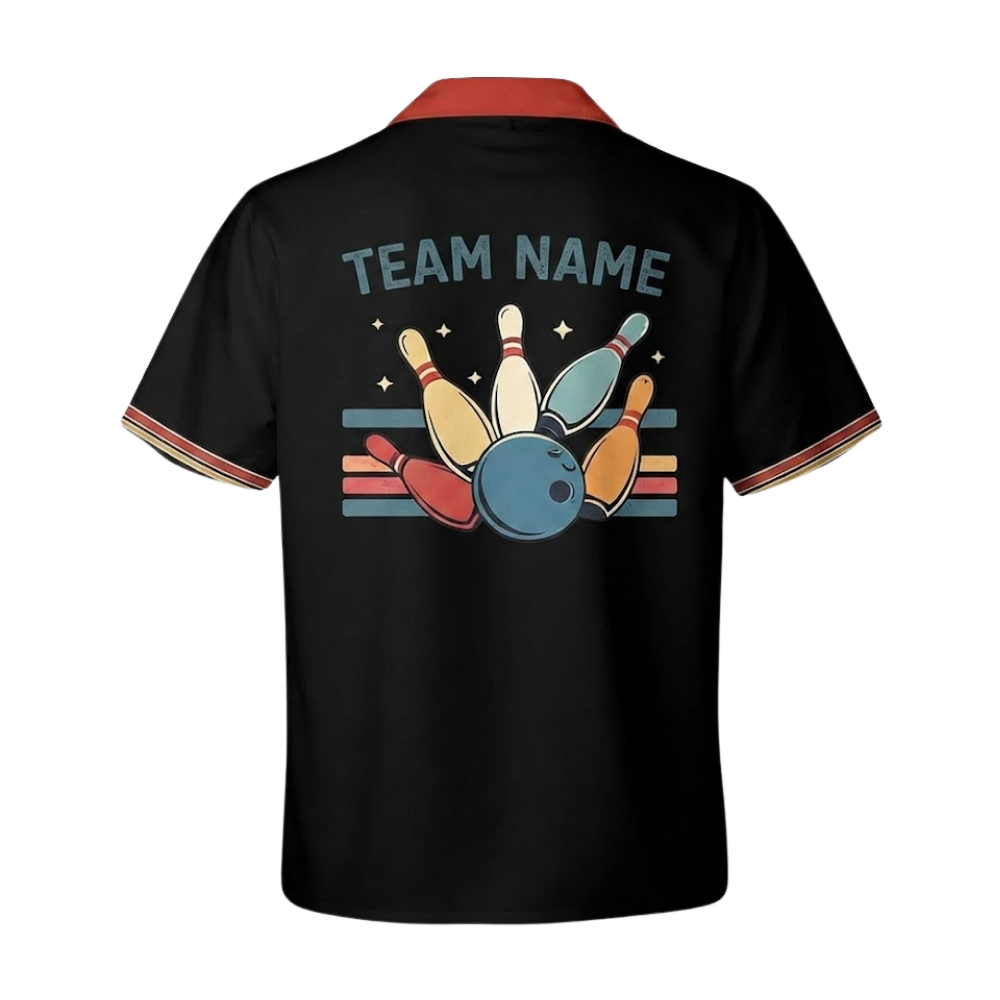 Custom Retro Starburst Bowling Hawaiian Shirt For Men, Custom Retro Bowling Team Shirts BZ0790