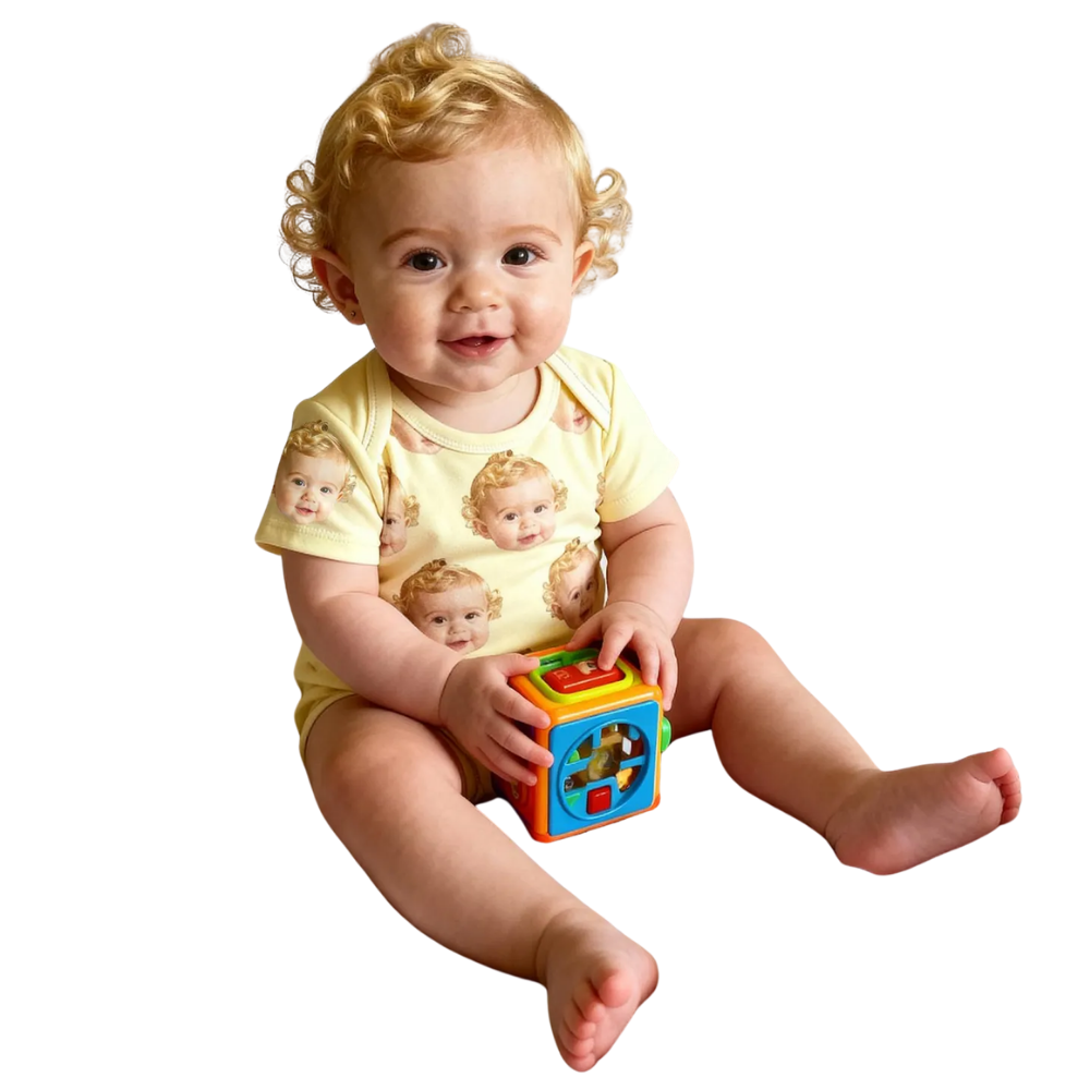 Custom Baby Face Bodysuit, Personalized Photo Baby Bodysuit BB0310