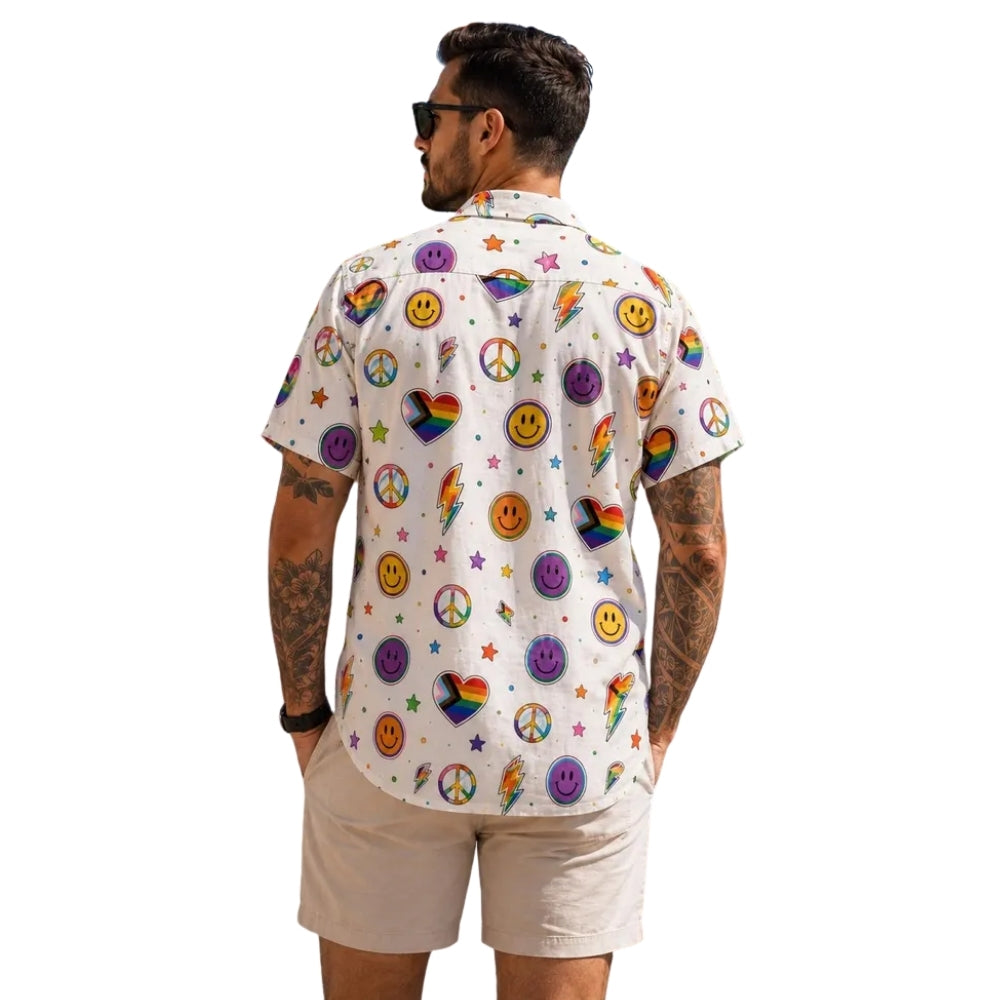 Rainbow Heart LGBT Hawaiian Shirt Men Women, LGBT Pride Hawaiian Shirts HE0404
