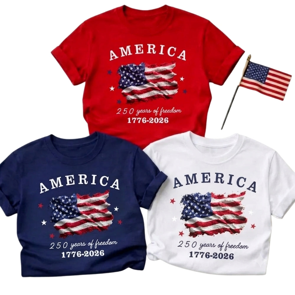 250 Years Of Freedom 1776-2026 Family Matching T Shirts, Fourth Of July Matching Family Shirts ET0985