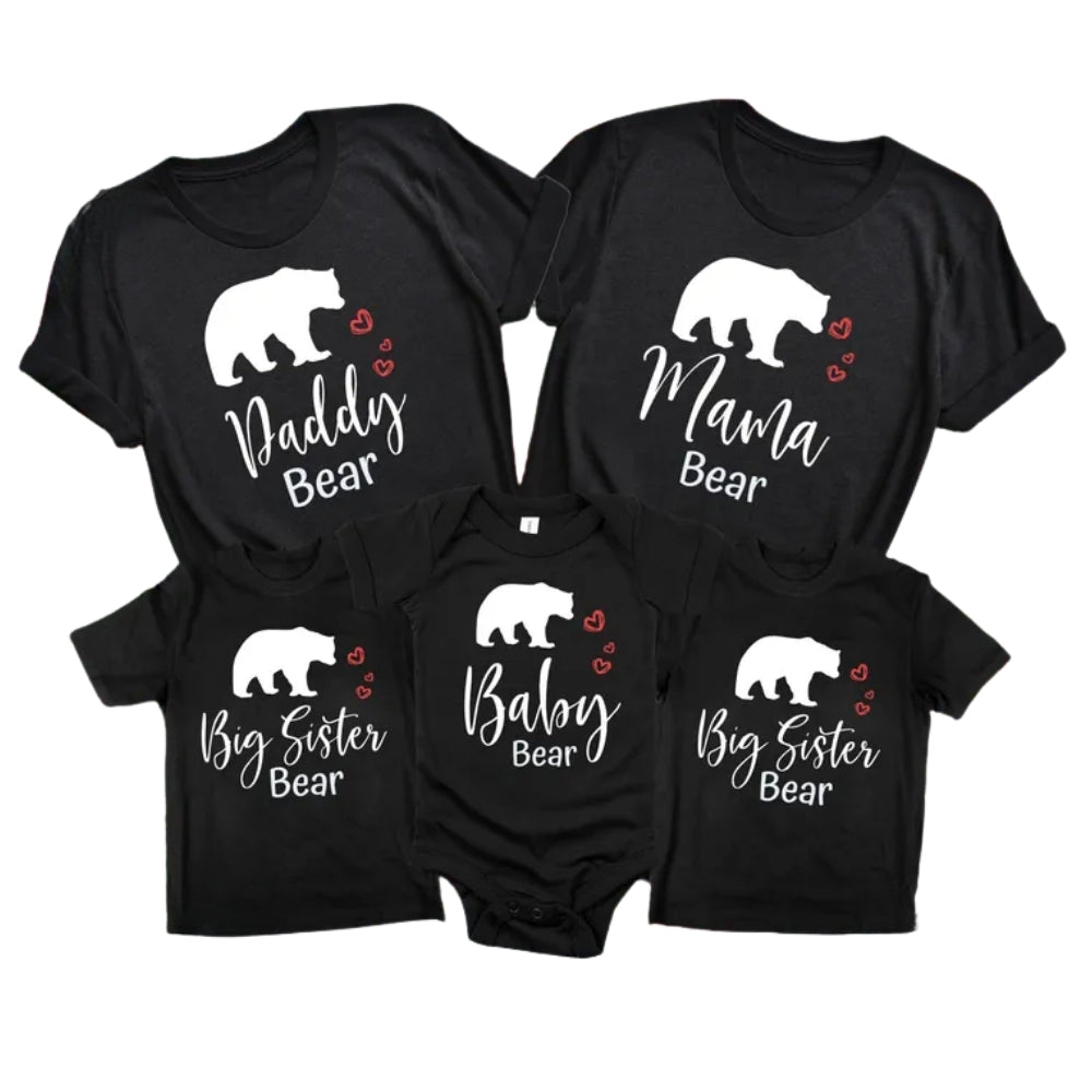 Custom Matching Family Bear T Shirts, Personalized Bear Family Shirts ET0305