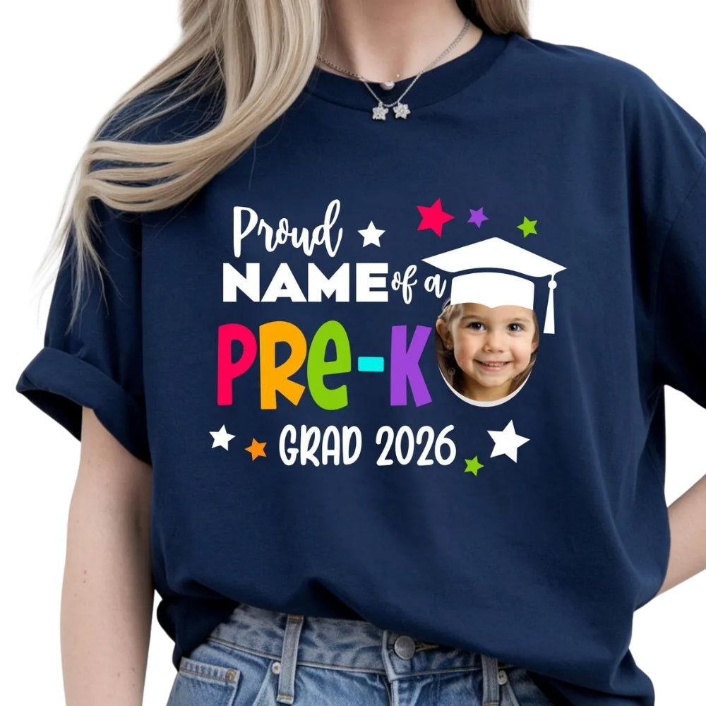 Proud Of A Pre-K Grad Custom Matching Family T Shirts, Personalized Kindergarten Graduation Family Matching Shirts ET0449