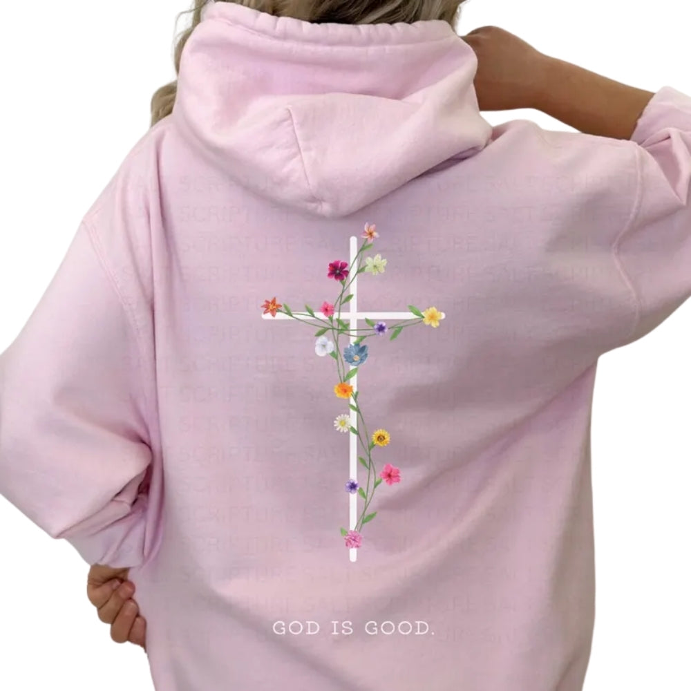 God Is Good Floral Cross Faith Sweatshirt, Christian Jesus Sweatshirt 2D0299