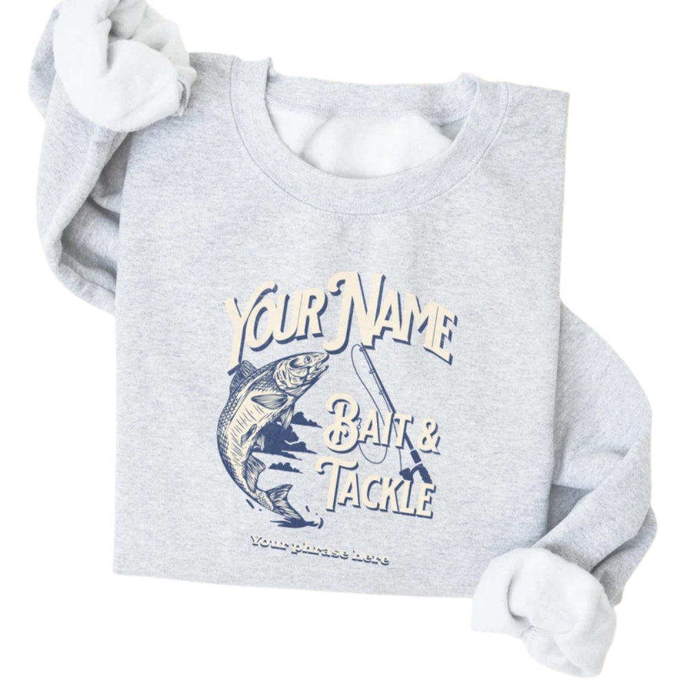 Custom Bait & Tackle Fishing Sweatshirt, Custom Fishing Sweatshirt 2D0643