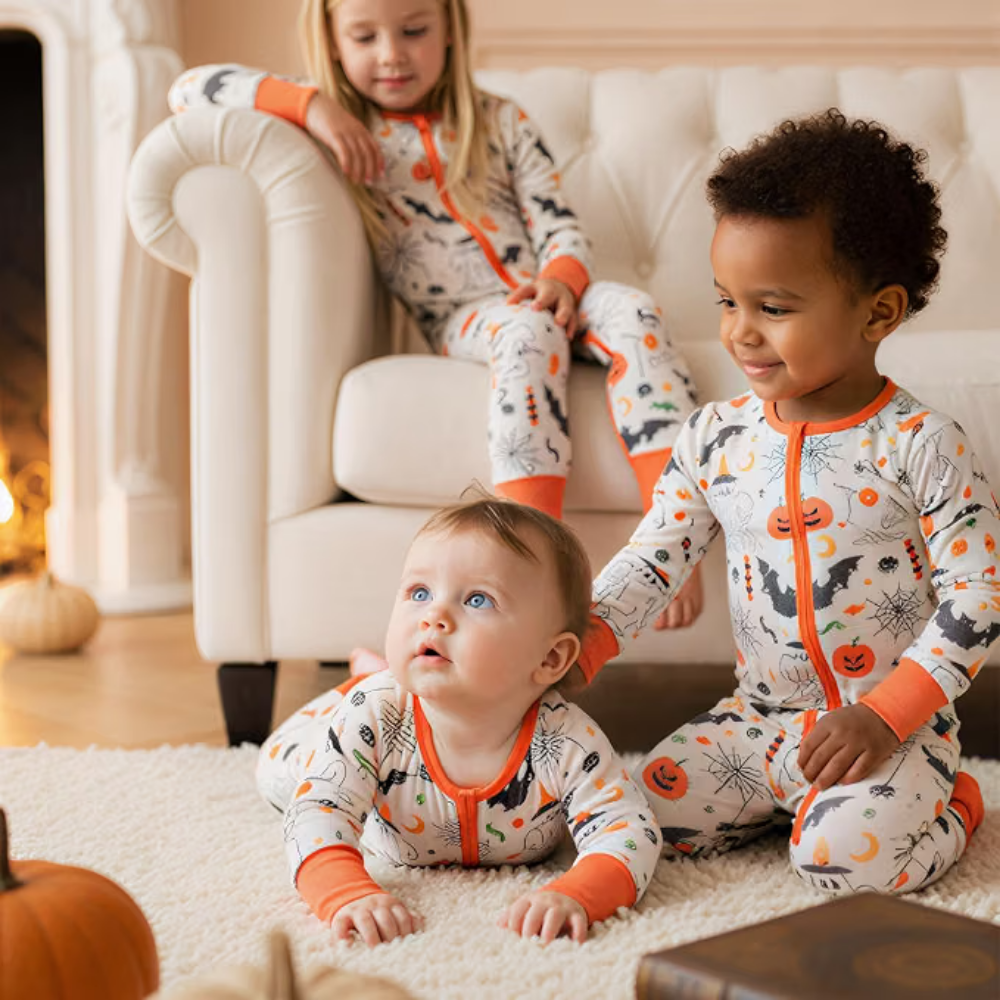 Pumpkin Ghost Baby Convertible Zippy Romper, Halloween Convertible Romper For Baby BB0442