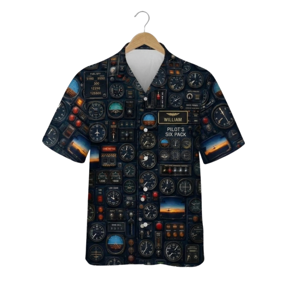 Custom Pilot Hawaiian Shirt For Men, Personalized Pilot Hawaiian Shirt HE0776