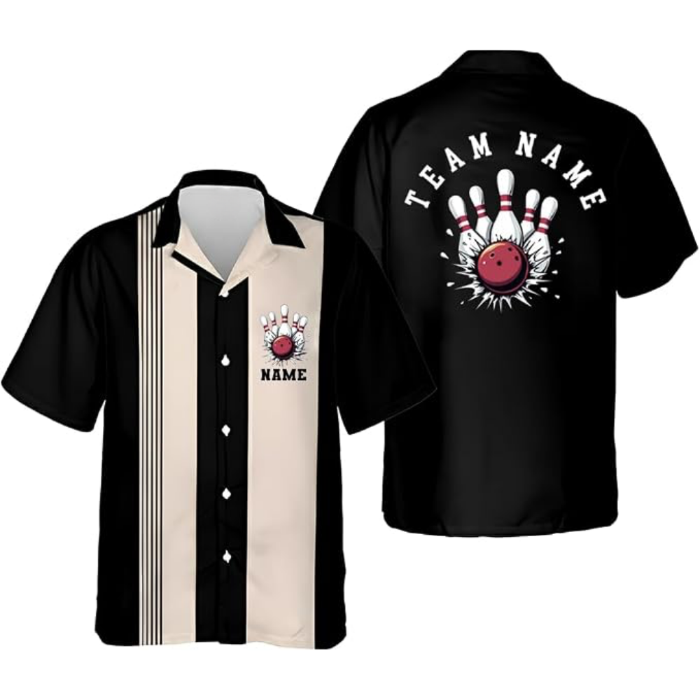 Custom White Pink Vintage Bowling Hawaiian Shirt For Women Men, Custom Team Bowling Shirt BZ0791