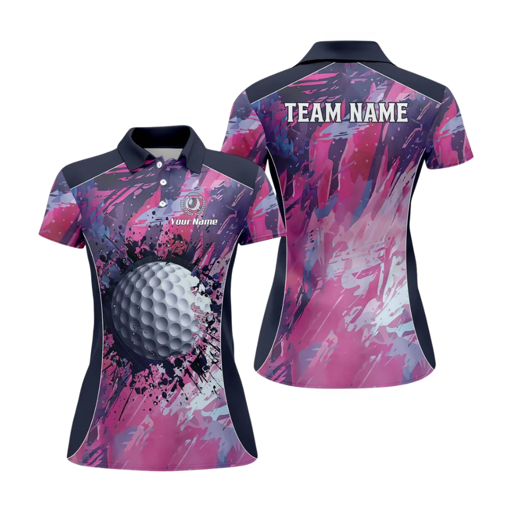 Custom Colorful Golf Ball Polo Team Shirts For Women, Custom Team Golf Shirts For Women GZ0458