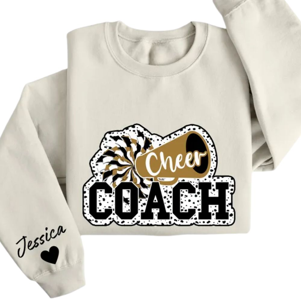 Custom Pink Cheer Coach Sweatshirts, Custom Cheer Coach Sweatshirt 2D0027