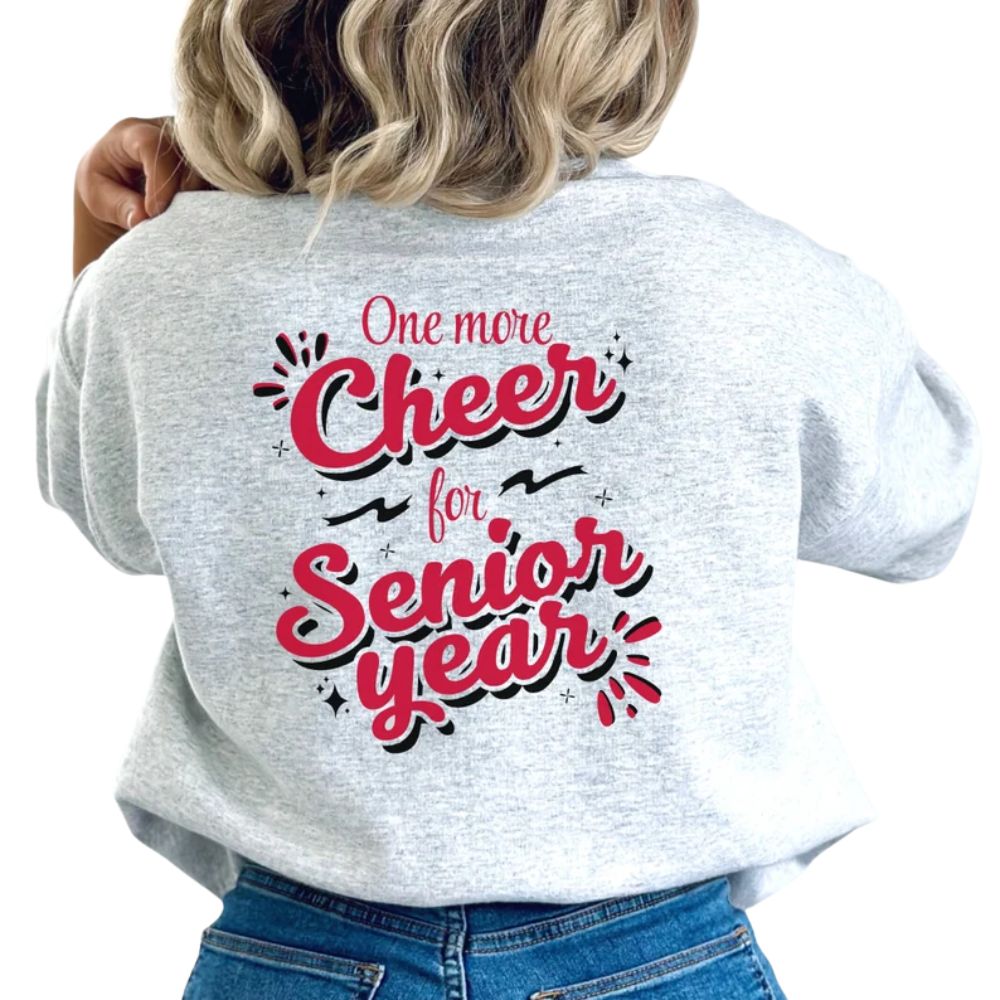 One More Cheer For Senior Year Custom Cheer Sweaters, Custom Senior Cheer Sweatshirt 2D0030