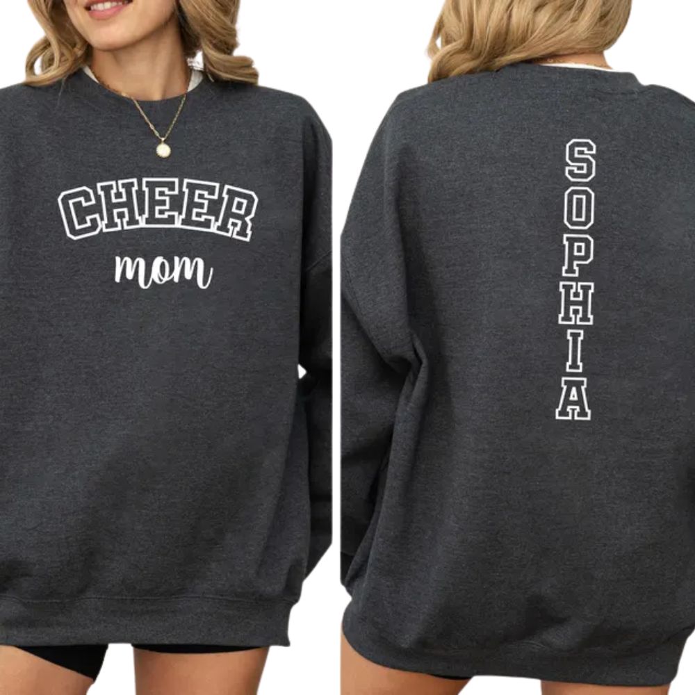 Custom Women Cheer Mom Sweatshirts, Custom Cheer Mom Sweaters 2D0035