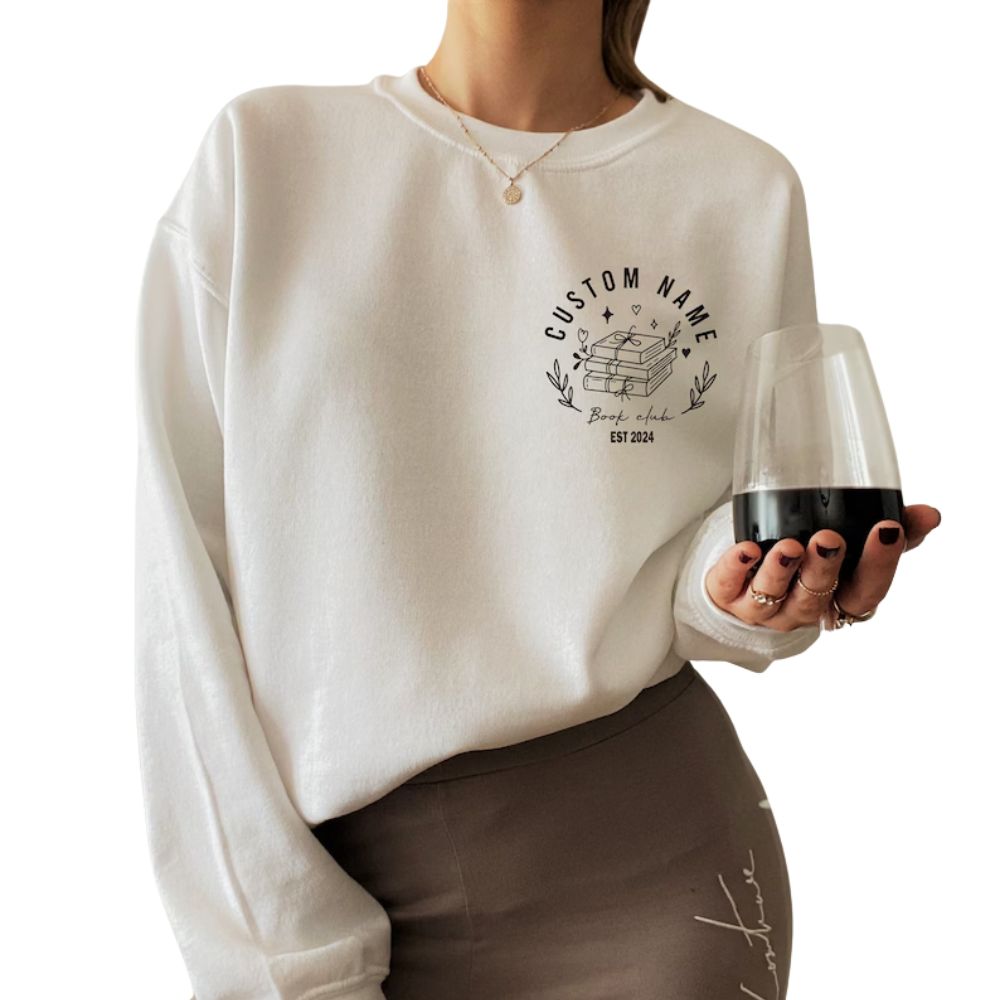 Custom Book Club Sweatshirts For Women, Custom Name Book Lover Sweatshirts 2D0058
