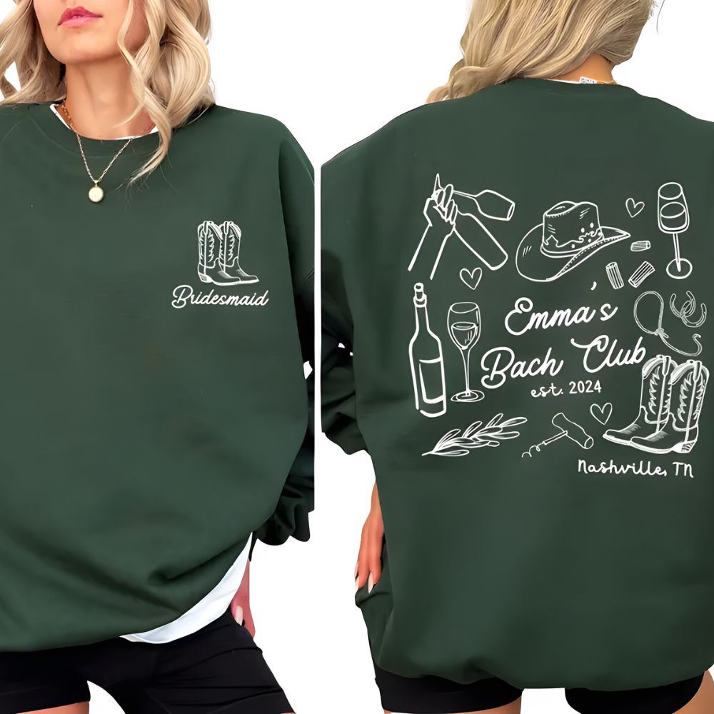 Custom Cowgirl Bachelorette Sweatshirts, Custom Western Bachelorette Party Sweatshirts 2D0207