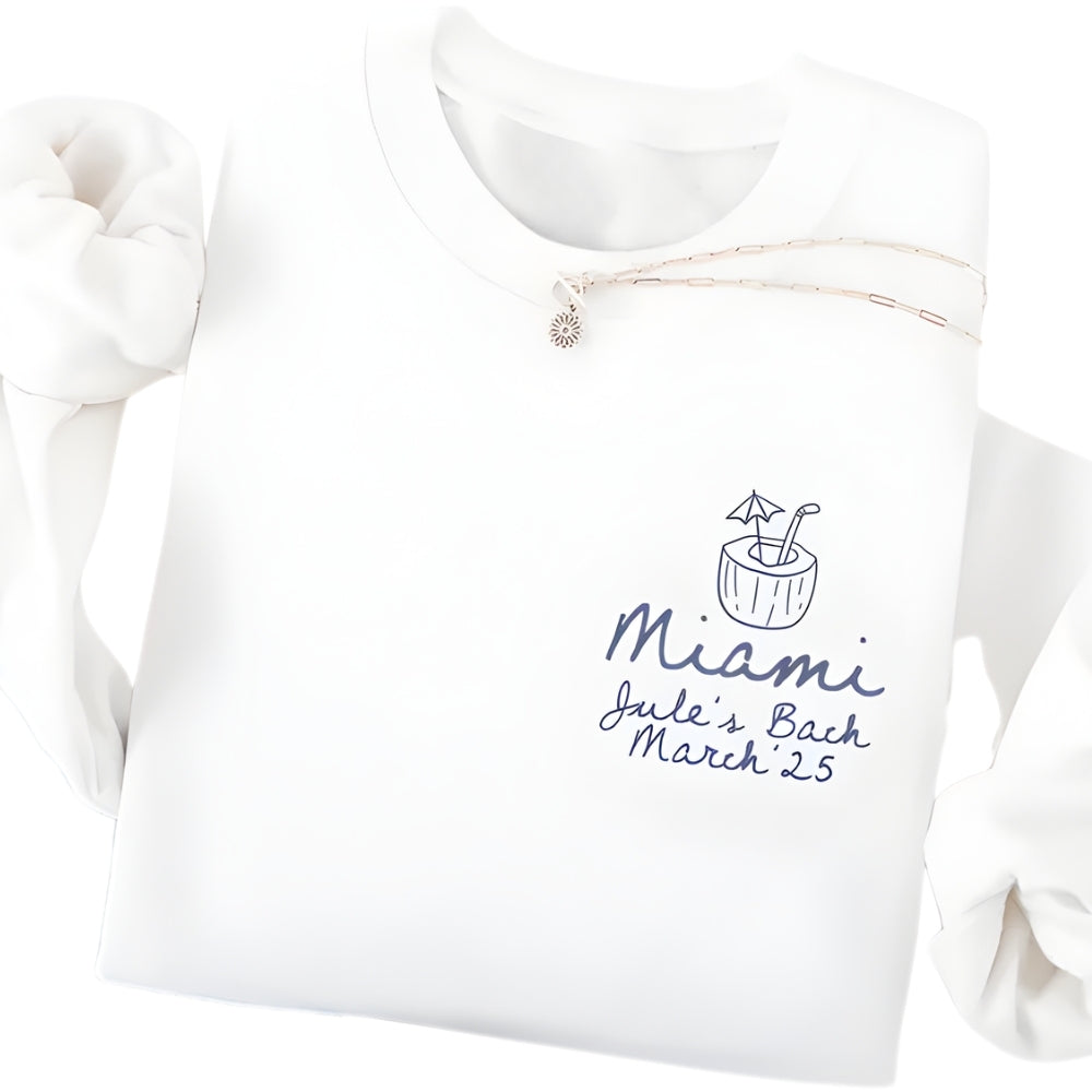 Custom Womens Beach Bach Party Sweatshirts, Custom Bachelorette Sweatshirts 2D0211