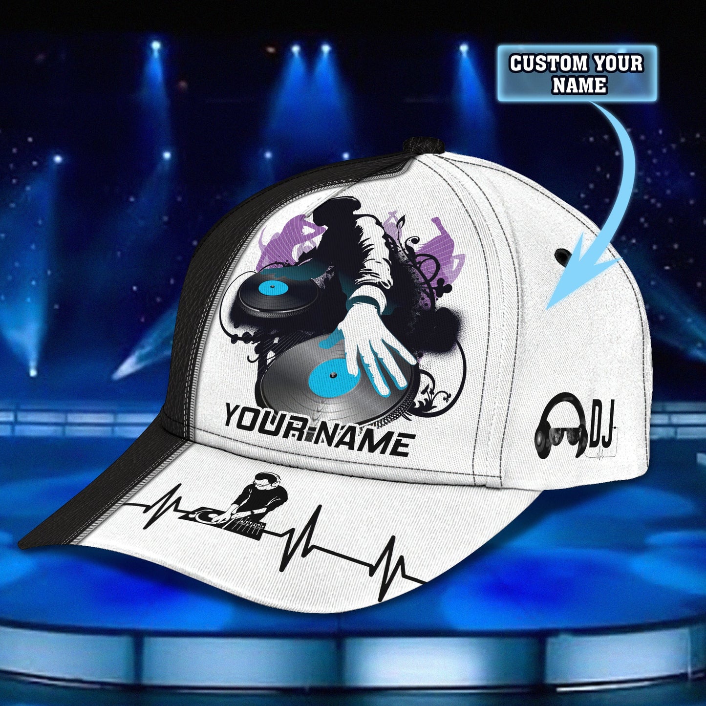 3D Classic Cap Dj Dj Personalized Name Cap 857 Lasfour CA2405